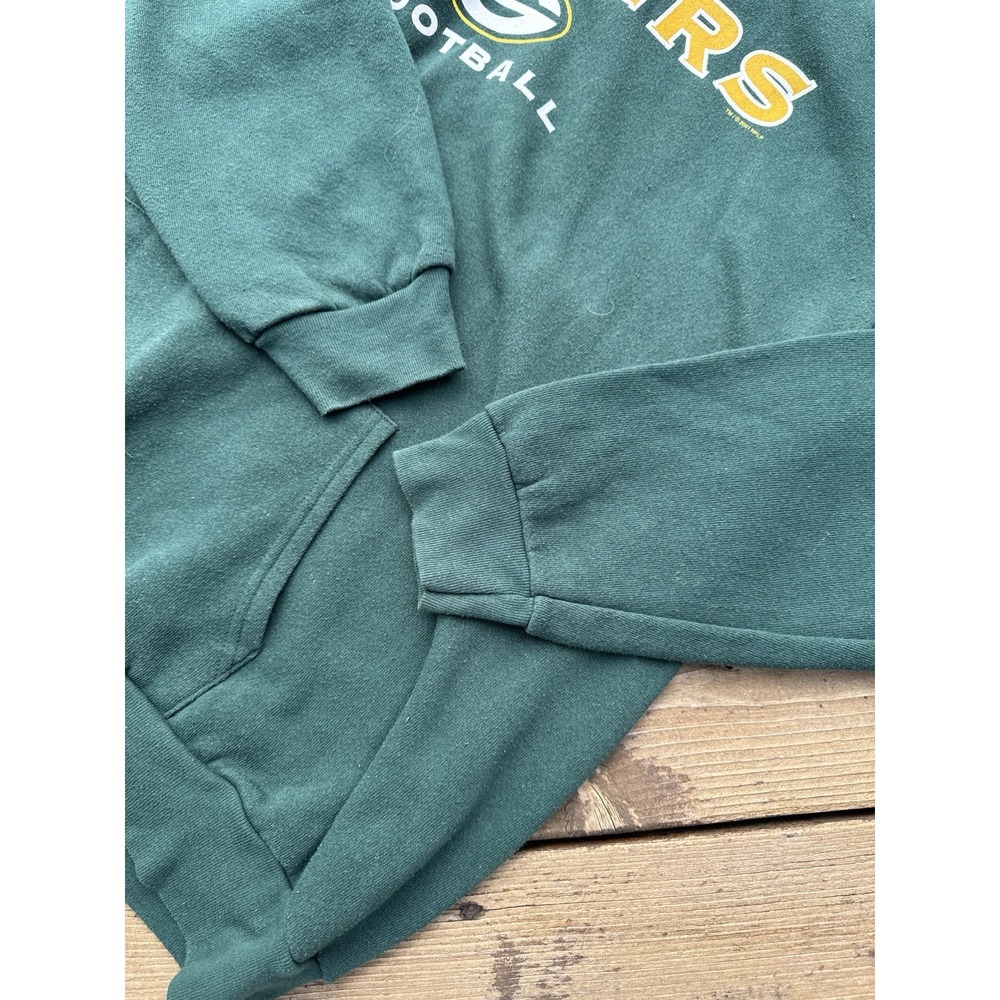 Vintage Green Bay Packers Hoodie XL NFL Football Sweatshirt Green Pullover - Picture 2 of 12